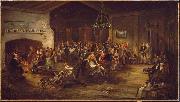 Attributed to Wilkie The Christmas Party. Spain oil painting artist